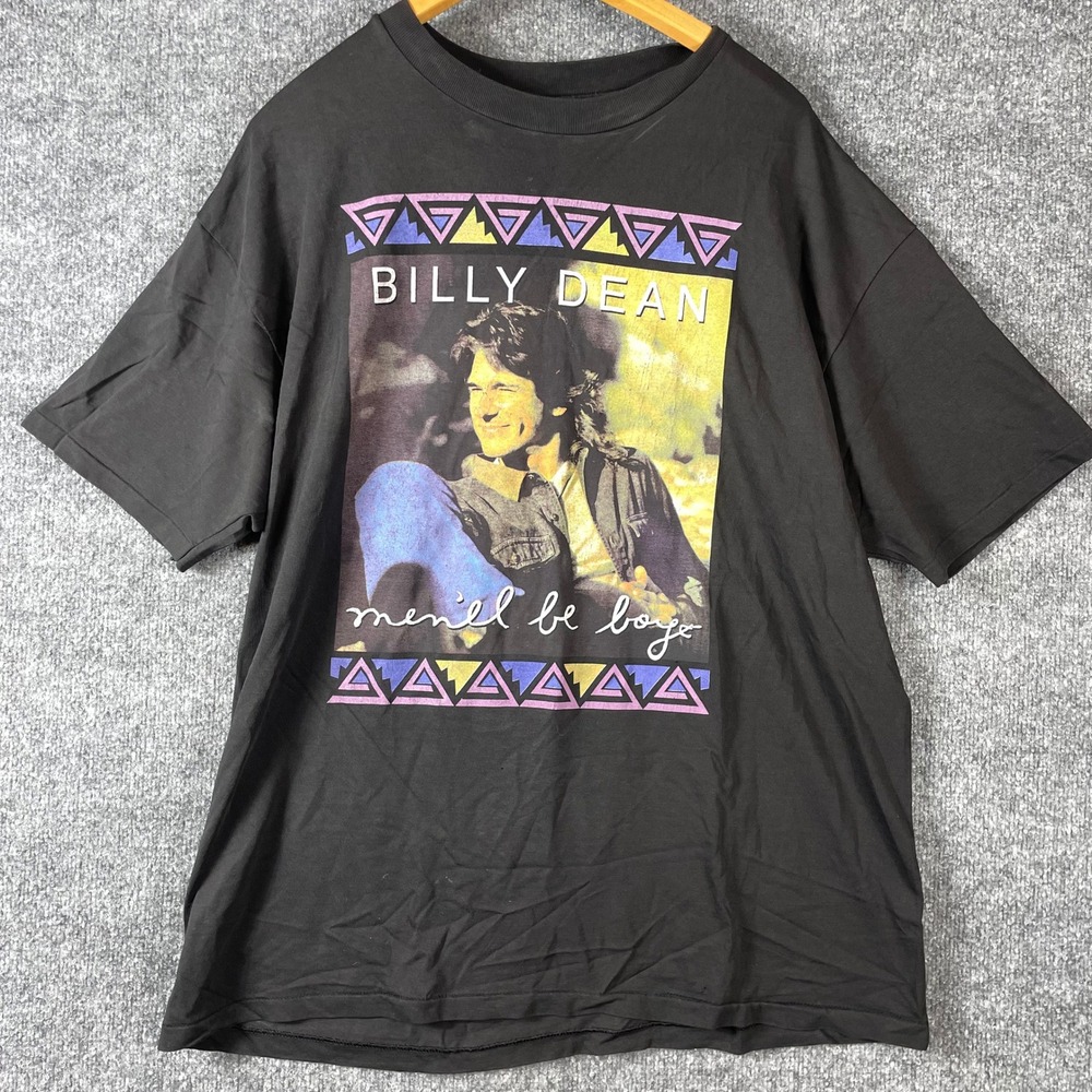 VTG Hanes T Shirt Mens XL Black Billy Dean Men'll Be Boys Tour Single Stitch 90s